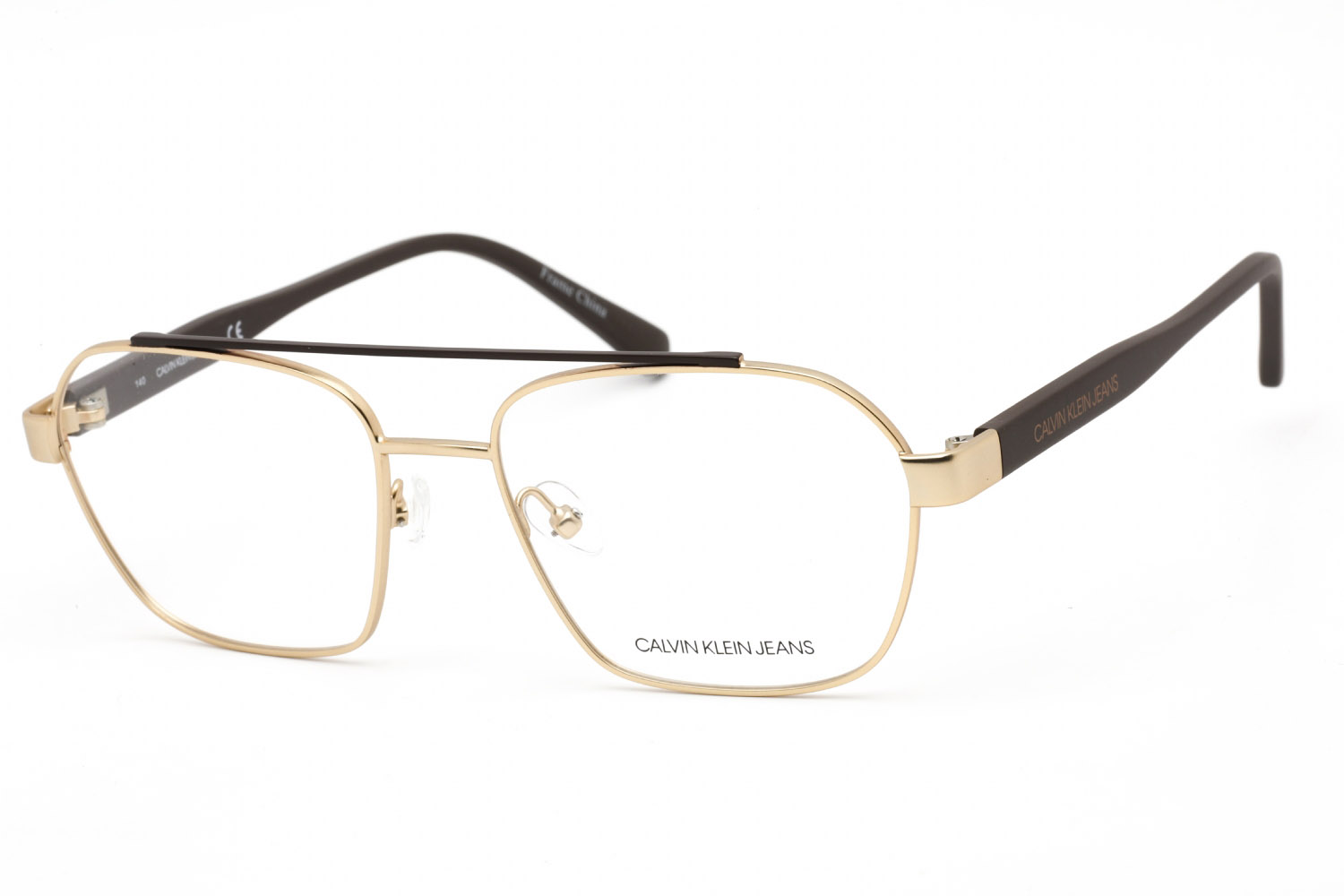 Eyeglasses-Calvin-Klein-Jeans-CKJ19301-GOLD-BROWN-clear-demo-lens-1.jpg CALVIN KLEIN JEANS CKJ19301 717 - Image 1